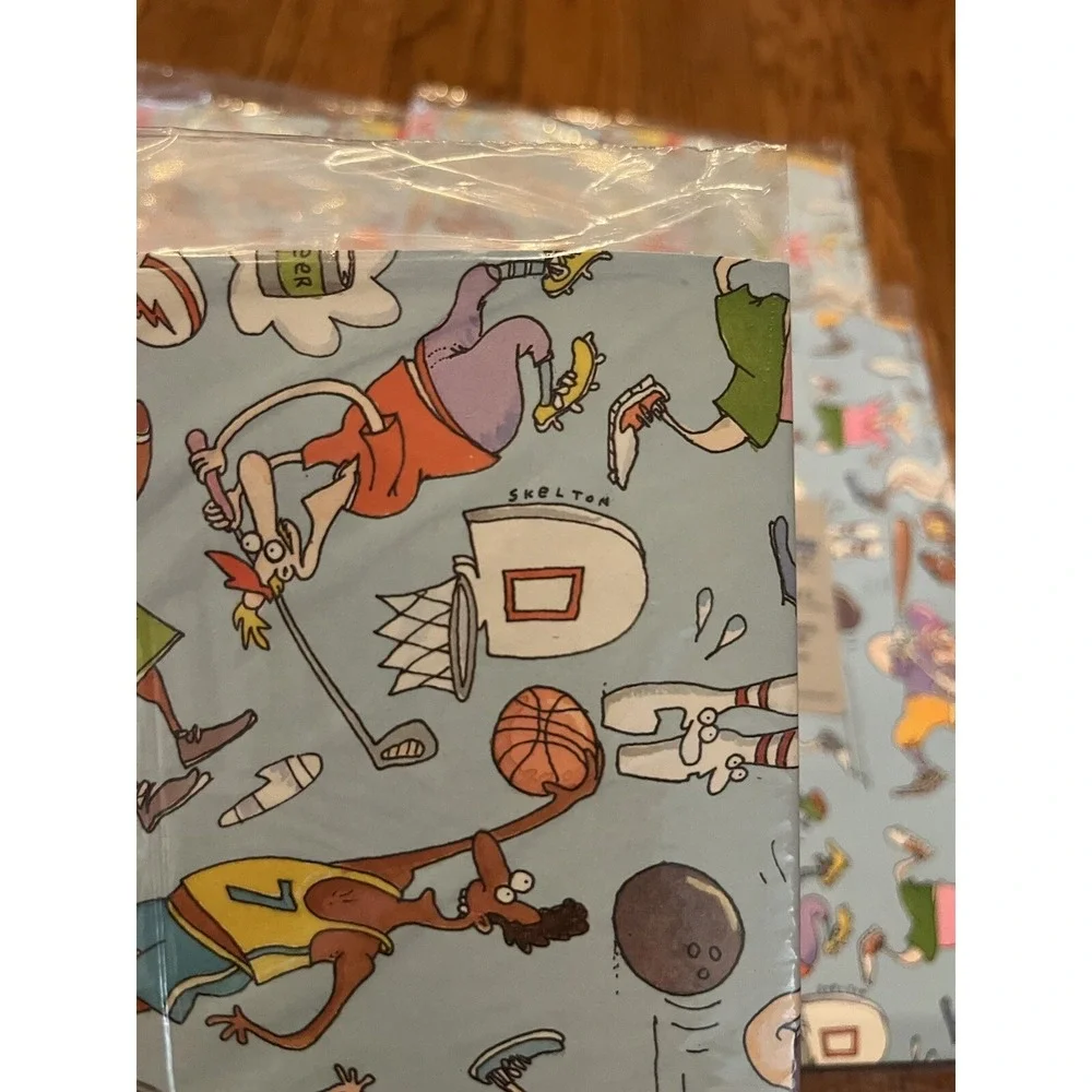 Vtg Birthday Celebration Gift Wrap Art‎ By Skelton Sports Celebrations By Gibson